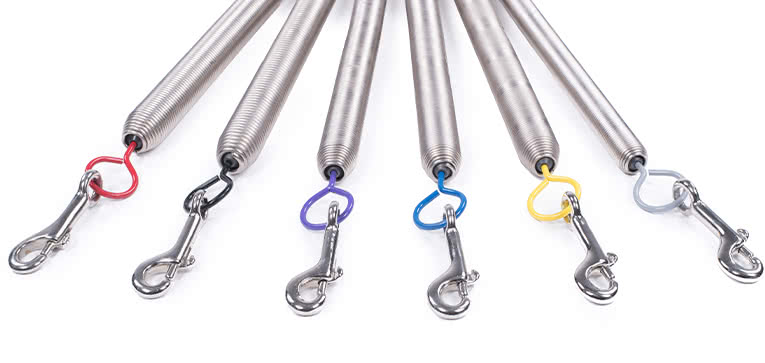 Signature Springs System with varying resistance and snap hooks.