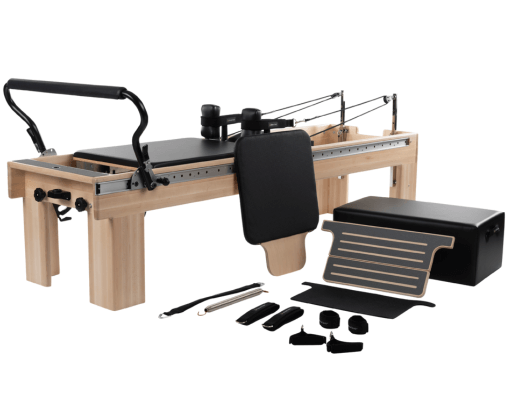 Pilates Reformer’i tarvikute komplekt Pilates tarvikud: Sitting Box, Jumpboard, aasad, käepidemed, jalarihm