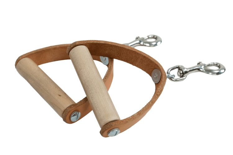 Contrology nahast käepidemed – Balanced Body kvaliteet Contrology nahast käepidemed puidust käepideme ja nahkrihmaga.