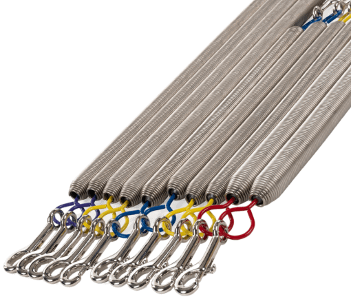 Standard spring configurations for Pilates equipment.